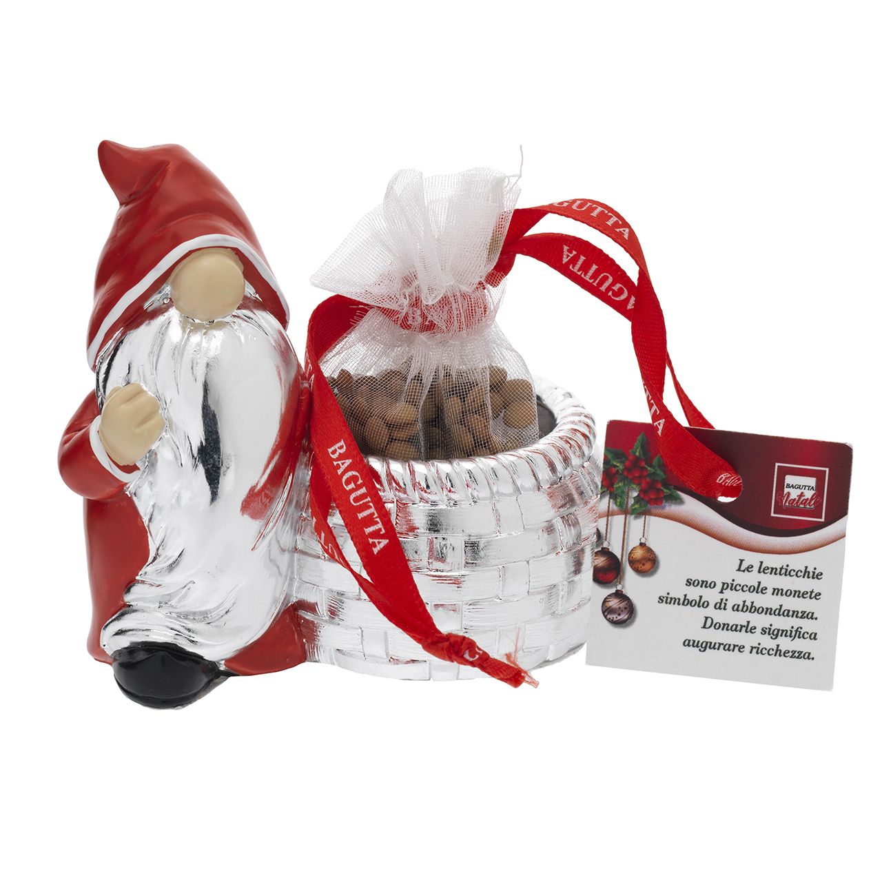 GNOMO NATALIZIO CON LENTICCHIE ROSSO
